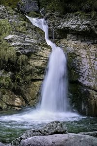 Preview wallpaper landscape, waterfall, water, rocks, nature