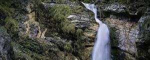 Preview wallpaper landscape, waterfall, water, rocks, nature