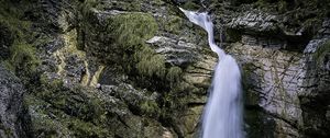 Preview wallpaper landscape, waterfall, water, rocks, nature