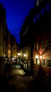 Preview wallpaper lane, street, night, architecture, city
