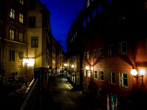 Preview wallpaper lane, street, night, architecture, city