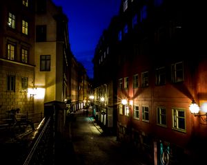 Preview wallpaper lane, street, night, architecture, city