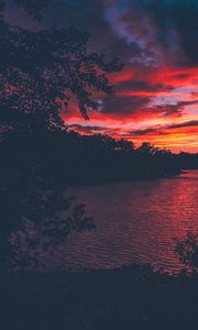 Preview wallpaper lanier, lake, sunset, trees