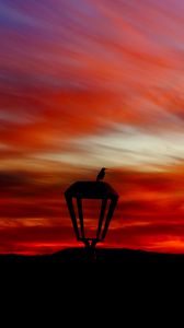 Preview wallpaper lantern, bird, silhouette, sunset