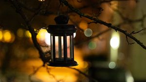 Preview wallpaper lantern, branch, blur, bokeh