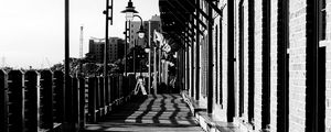 Preview wallpaper lantern, building, facade, shadows, bw
