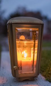 Preview wallpaper lantern, candle, fire, glass