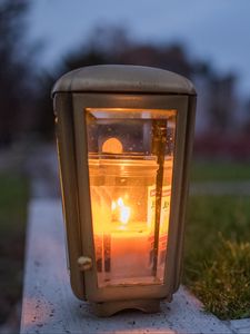 Preview wallpaper lantern, candle, fire, glass