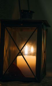 Preview wallpaper lantern, candle, fire, light, dark