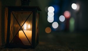 Preview wallpaper lantern, candle, fire, light, dark