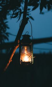 Preview wallpaper lantern, fire, light, night, dark