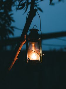 Preview wallpaper lantern, fire, light, night, dark