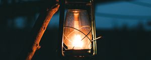 Preview wallpaper lantern, fire, light, night, dark