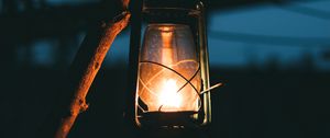 Preview wallpaper lantern, fire, light, night, dark