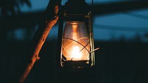 Preview wallpaper lantern, fire, light, night, dark