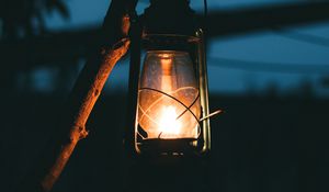 Preview wallpaper lantern, fire, light, night, dark