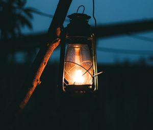 Preview wallpaper lantern, fire, light, night, dark