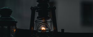 Preview wallpaper lantern, flame, fire, metallic, dark