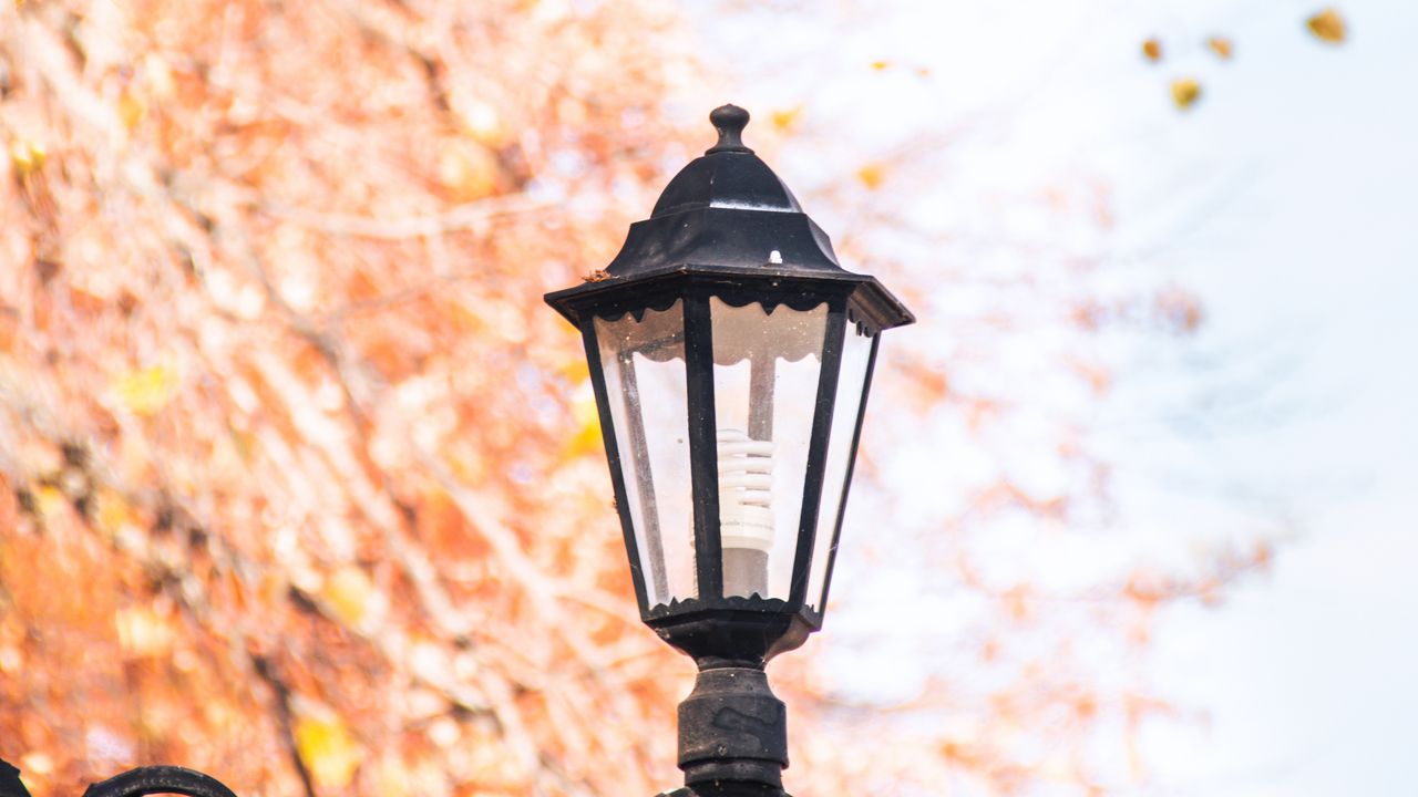 Wallpaper lantern, focus, autumn, metal
