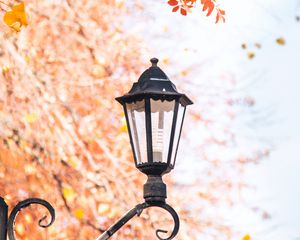 Preview wallpaper lantern, focus, autumn, metal