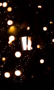 Preview wallpaper lantern, garland, lights, light, dark