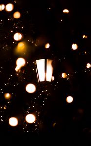 Preview wallpaper lantern, garland, lights, light, dark