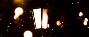 Preview wallpaper lantern, garland, lights, light, dark