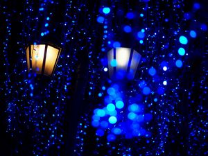 Preview wallpaper lantern, garlands, light, glow