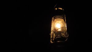 Preview wallpaper lantern, glow, lamp, black