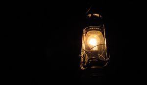 Preview wallpaper lantern, glow, lamp, black