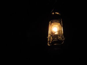 Preview wallpaper lantern, glow, lamp, black