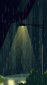 Preview wallpaper lantern, glow, rain, sad, art