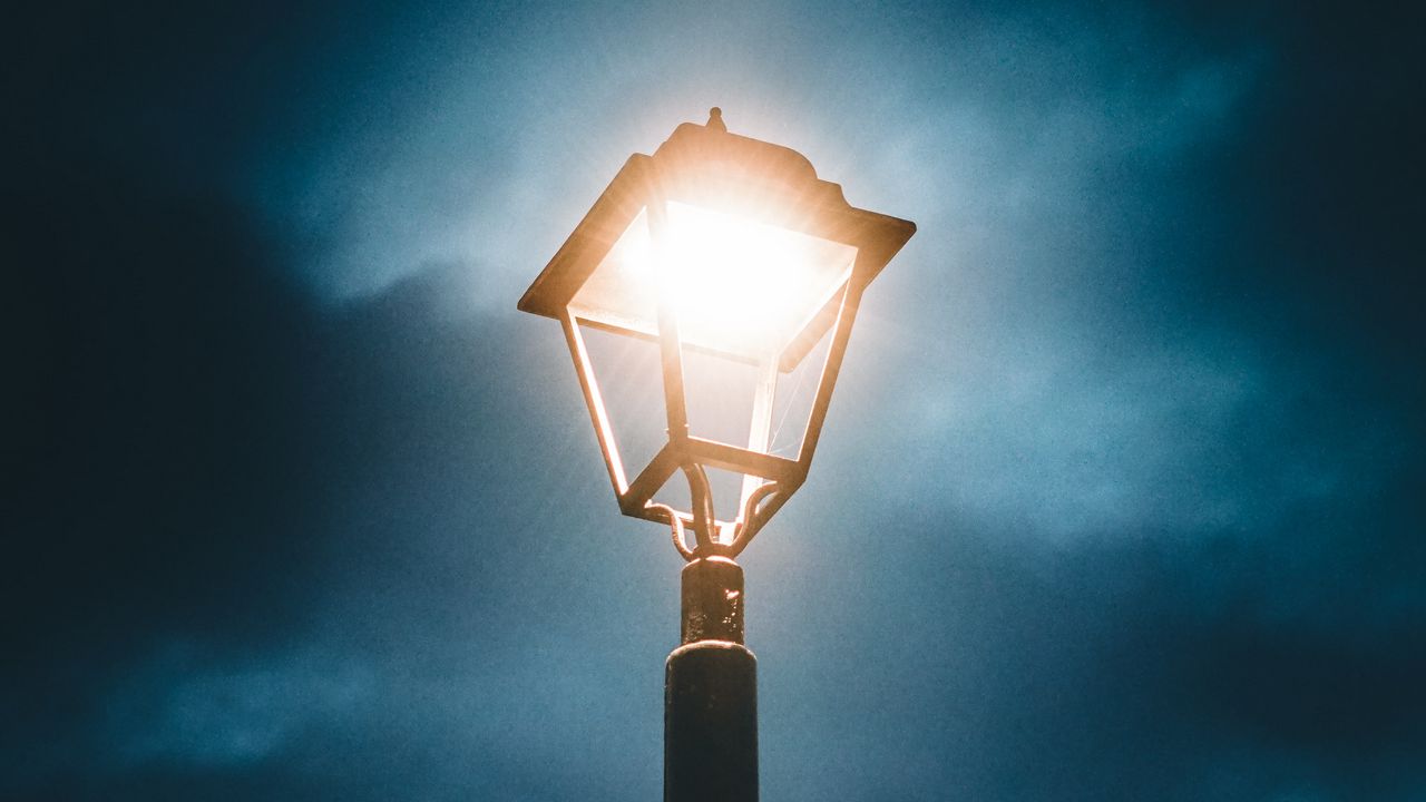 Wallpaper lantern, light, clouds, sky, twilight
