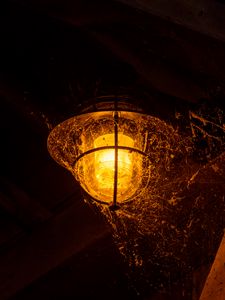 Preview wallpaper lantern, light, cobweb, dark