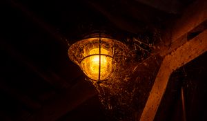 Preview wallpaper lantern, light, cobweb, dark