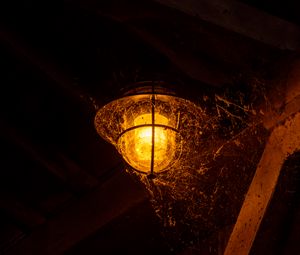 Preview wallpaper lantern, light, cobweb, dark