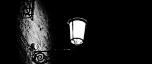 Preview wallpaper lantern, light, darkness, black and white, black