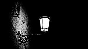 Preview wallpaper lantern, light, darkness, black and white, black