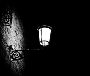 Preview wallpaper lantern, light, darkness, black and white, black