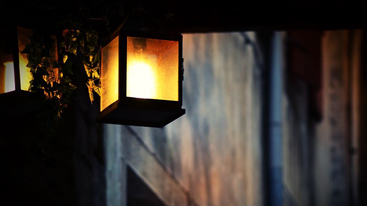 Wallpaper lantern, light, electricity, lighting