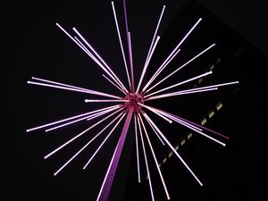 Preview wallpaper lantern, light, neon, stripes, darkness