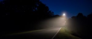 Preview wallpaper lantern, light, road, night, dark