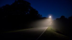 Preview wallpaper lantern, light, road, night, dark