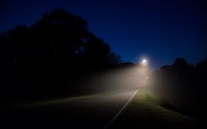 Preview wallpaper lantern, light, road, night, dark