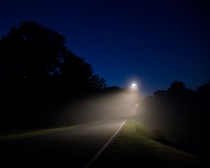 Preview wallpaper lantern, light, road, night, dark