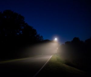 Preview wallpaper lantern, light, road, night, dark