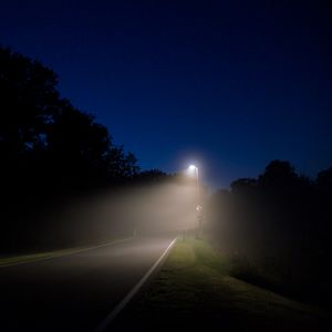 Preview wallpaper lantern, light, road, night, dark