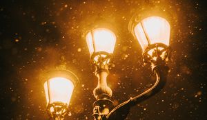 Preview wallpaper lantern, light, snow, glare, night