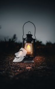 Preview wallpaper lantern, mask, fire, light