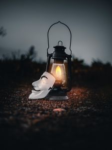 Preview wallpaper lantern, mask, fire, light